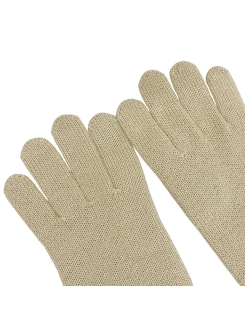 Fendi Wool 100% Zucchino FF Logo Knit Gloves Beige TU